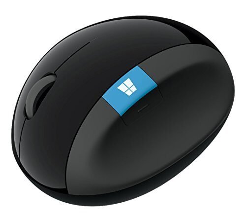 Microsoft Sculpt Mouse ergonómico, negro, mouse inalámbrico para comodidad natural de la muñeca