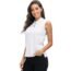 MoFiz Women's Tennis Shirt Sleeveless Tee Golf Polo T-Shirt Summer Shirt Sport Top L White