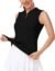 MoFiz Women's Tennis Shirt Sleeveless Tee Golf Polo T-Shirt Summer Shirt Sport Top L White