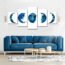 Moon Phase Wall Art Painting, Black and White Moon Canvas Print Poster Wall Art Decoration for Bedroom Living room (Black unframed)