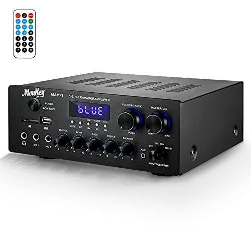 Moukey – Amplificador de audio para el hogar Receptores estéreo con Bluetooth 5.0, 220 W