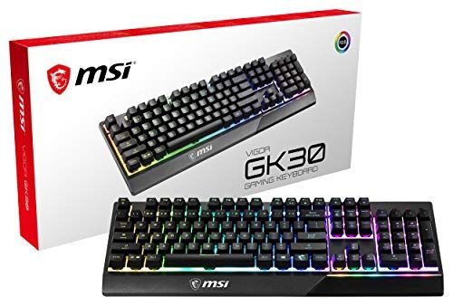MSI Vigor GK30 RGB – Teclado para juegos, iluminación RGB de 6 zonas