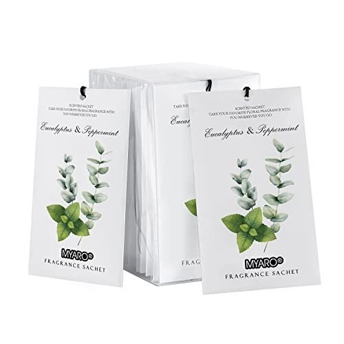 MYARO 12 bolsitas perfumadas de eucalipto y menta para cajones y armarios