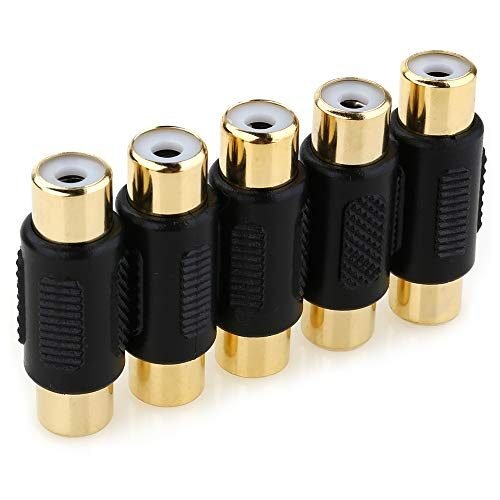 NANYI 5 acopladores RCA de audio y vídeo, chapado en oro