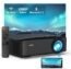 NexiGo PJ20 Outdoor Projector, 350 ANSI Lumens, Movie Projector with WiFi and Bluetooth, Native 1080P, Dolby_Audio Sound Support, Compatible w/ TV Stick,iOS,Android,Laptop,Console