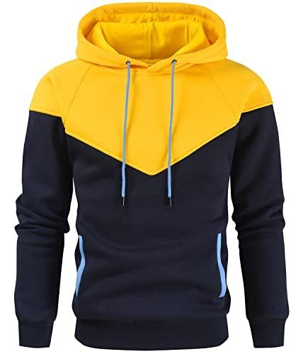 Niceif Sudadera con capucha de forro polar de peso medio para hombre