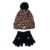 Nike Conjunto de 2 piezas de gorro y guantes para niñas (estampado de leopardo)