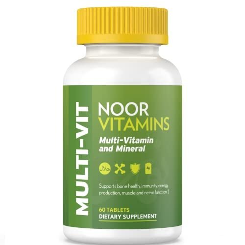 Noor Vitamins Vitaminas halal, multivitaminas diarias, vitamina halal para mujeres y hombres