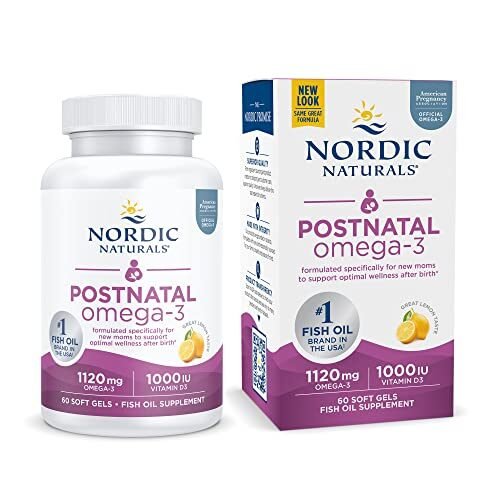 Nordic Naturals 60 cápsulas de gel sabor limón de omega 3 para posparto