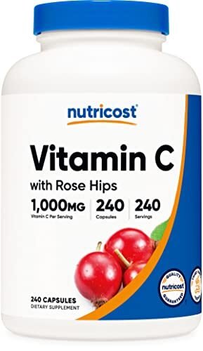 Nutricost Vitamina C con escaramujos, 1025 mg, 240 cápsulas