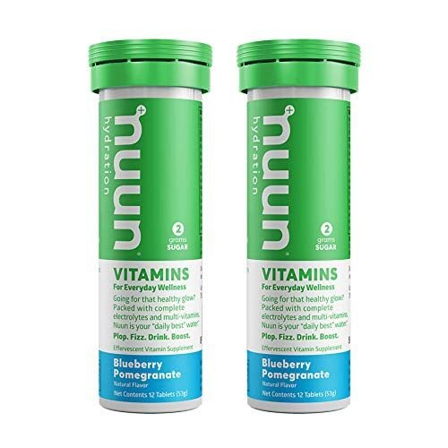 Nuun Vitaminas: Suplemento de hidratación de arándanos y granadas (2 tubos de 12 pestañas)2