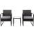 N&V Juego de bistró de mimbre para muebles de patio, silla de conversación al aire libre
