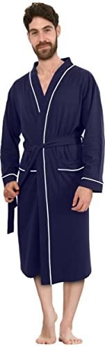 NY Threads Bata de punto ligera de mezcla de algodón para hombre