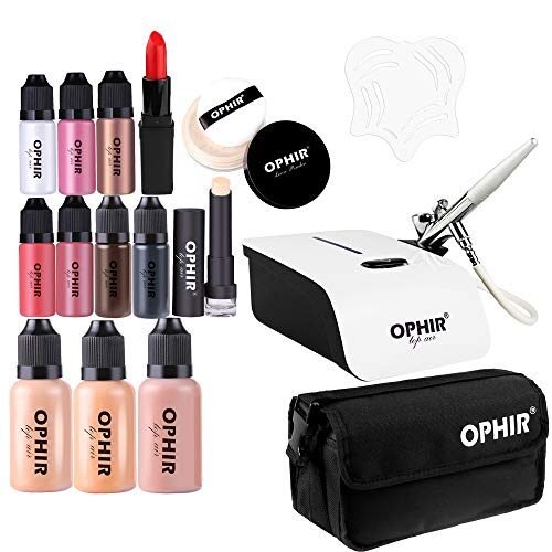 Sistema de Ophir aerógrafo maquillaje Kit Pintura Corporal De aerógrafo con mini compresor de aire
