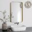 PAIHOME Upgrade Gold Bathroom Mirror, 24x36 Inch Stainless Steel Frame Vanity Mirror, Rounded Corner Rectangle Modern Mirror, Vertical Or Horizontal Hanging Mirrors for Wall Decor, Living Room