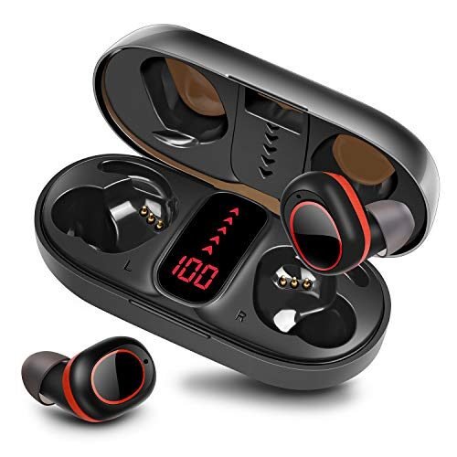 pendali Auriculares inalámbricos, IPX7 impermeables TWS estéreo con funda de carga portátil