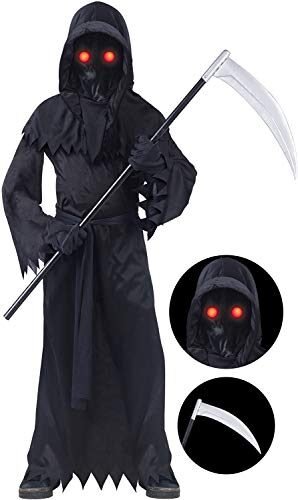 Disfraz fantasma de Parca Grim para niños, disfraz de juego de rol de Halloween