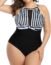 Aqua Eve Women Plus Size High Neck 1 Piece Swimsuit Tummy Control Bathing Suit Ruched Mesh Sexy Swimwear Black 18W