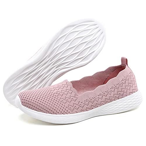 poemlady – Mocasines de punto sin cordones para mujer