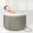 Portable Bathtub, Portable Folding Bathing Bathtub for Adults, Circular Bathtubs for Shower, with Lids and Thick Insulation Foam to Keep Temperature