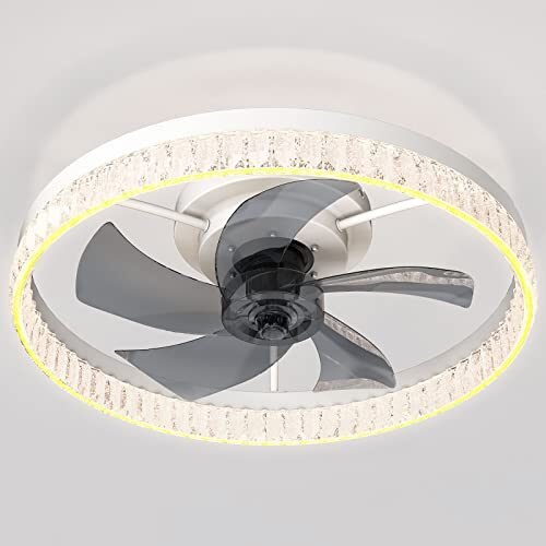 PSHRFANST Moderno ventilador de techo con luz semiempotrada