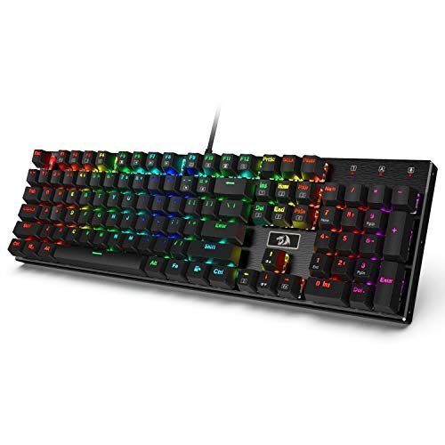 Redragon K556 teclado para juegos mecánicos con cable y luz posterior RGB LED