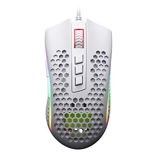 Redragon M808 Storm – Mouse ligero RGB para juegos, carcasa ultraligera de panal de abeja de 3.00 oz