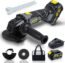 RIDA Cordless Angle Grinder Kit 4 1/2 Inch Cordless Grinder Cut Off Tool 10000RPM 6 Speed Options 20V 4.0Ah Battery & Fast Charger, Adjustable Handle Grinder for Cutting and Grinding Stone and Metal