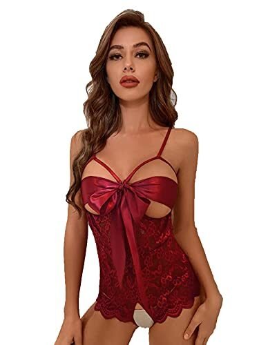 Romwe – Body con nudo frontal para mujer, lencería de una pieza