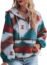 SCUSTY Womens Fall Fashion Quarter Zip Aztec Hoodies Long Sleeve Sweatshirt Western Jackets(Red-S)