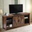Walker Edison Traditional Wood TV Stand with Storage Cabinets for TV's up to 78