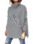 Ybenlow Fall Sweaters for Women Casual Long Sleeve Turtleneck Chunky Knit Pullover Sweater Jumper Tops (Small, Grey)