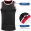 SHAJUNQI Basketball Jersey Men's Mesh Athletic Sports Shirts Training Practice - Blank Team Uniforms for Sports Scrimmage GO-Black red XL