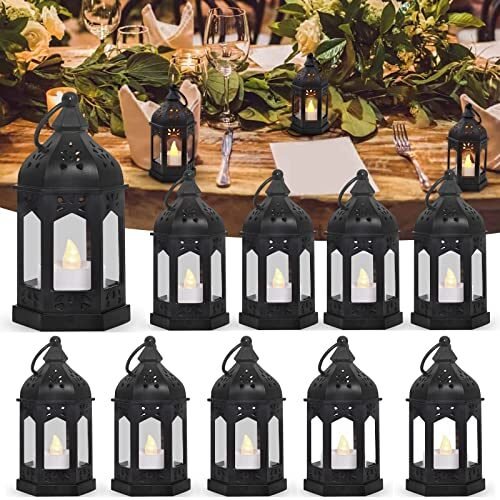 SHYMERY Mini linterna con velas LED parpadeantes