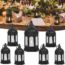 SHYMERY Mini Lantern with Flickering LED Candles,Vintage Black Decorative Hanging Candle Lanterns for Halloween,Wedding Decorations,Christmas,Table Centerpiece,Battery Included（Set of 6）