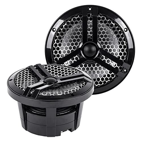 Skar Audio SK8MB – Altavoces coaxiales de 8 pulgadas de 2 vías marinos de rango completo de 500 vatios