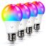 Smart Light Bulbs 4 Pack, Treatlife 2.4GHz Music Sync Color Changing Light Bulb, Works with Alexa Google Home, A19 E26 Dimmable LED Light Bulb 9W 800 Lumen for Party Decoration, Smart Home Lighting
