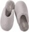 Snug Leaves Women's Fuzzy House Memory Foam Slippers Cute Furry Grey Print Faux Fur Lined Closed Toe Indoor Slides Bedroom Slip On Shoes with Soft Rubber Sole (Grey, Size 7-8)