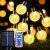 Cadena de luces solares impermeables para exteriores, 120 luces LED de globo de cristal de 56 pies