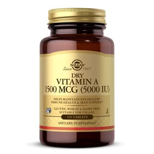 Suplemento de Vitamina A seca, 5000 UI, tabletas