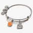 Alex and Ani Collaborations Expandable Bangle for Women, Team USA Basketball Duo Charms, Shiny Silver Finish, 2 to 3.5 in