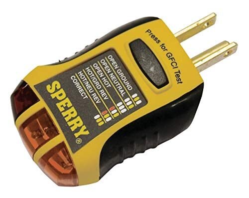 Sperry Instruments – Probador de enchufe y receptáculos de interruptor GFCI