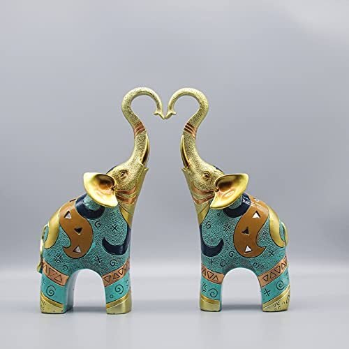 SUGUTEE Estatua de elefante grande de la buena suerte para el hogar