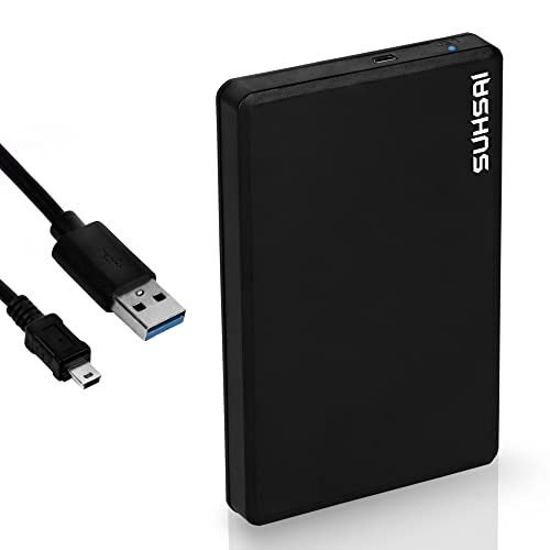 SUHSAI Disco duro externo, 2.0 USB delgado y ligero, portátil para computadora