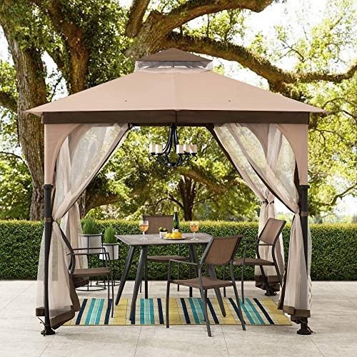 Sunjoy Gazebo de 9.5 x 9.5 pies con techo de toldo de 2 niveles