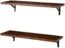 2+1 Tier Wall Mounted Floating Shelves Set of 2, Rustic Wood Wall Shelf with Metal Frame, Extra Storage Rack for Bathroom, Kitchen, Bedroom with Tissue Rack & Towel Bar - Black