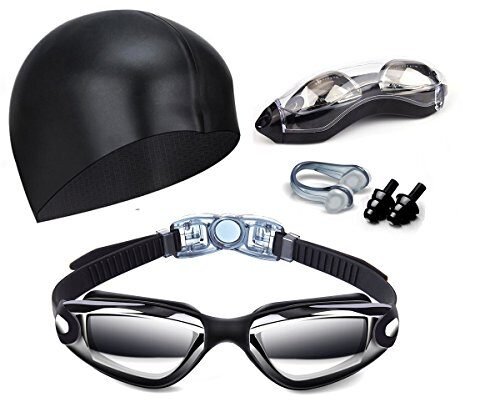 Gafas de natación sin fugas con clip de nariz, tapones para los oídos y funda