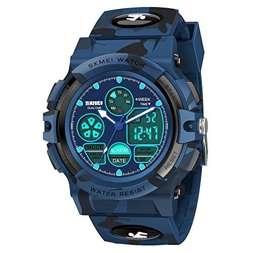 SYOKZEY Reloj para niños, 50 M, impermeable, LED, digital, deportivo