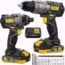TECCPO Power Drill, Cordless Drill with Battery and Charger(2000mAh), 530 In-lbs, 24+1 Torque Setting, 0-1700RPM Variable Speed, 33pcs Accessories Drill Set, Drill with 1/2