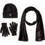 Timberland Double Layer Scarf, Cuffed Beanie & Magic Glove Gift Set, Black, One Size